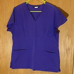 Los Angeles Rose Nursing Uniform Side-Zip Tops (3), Size LG. (S69)